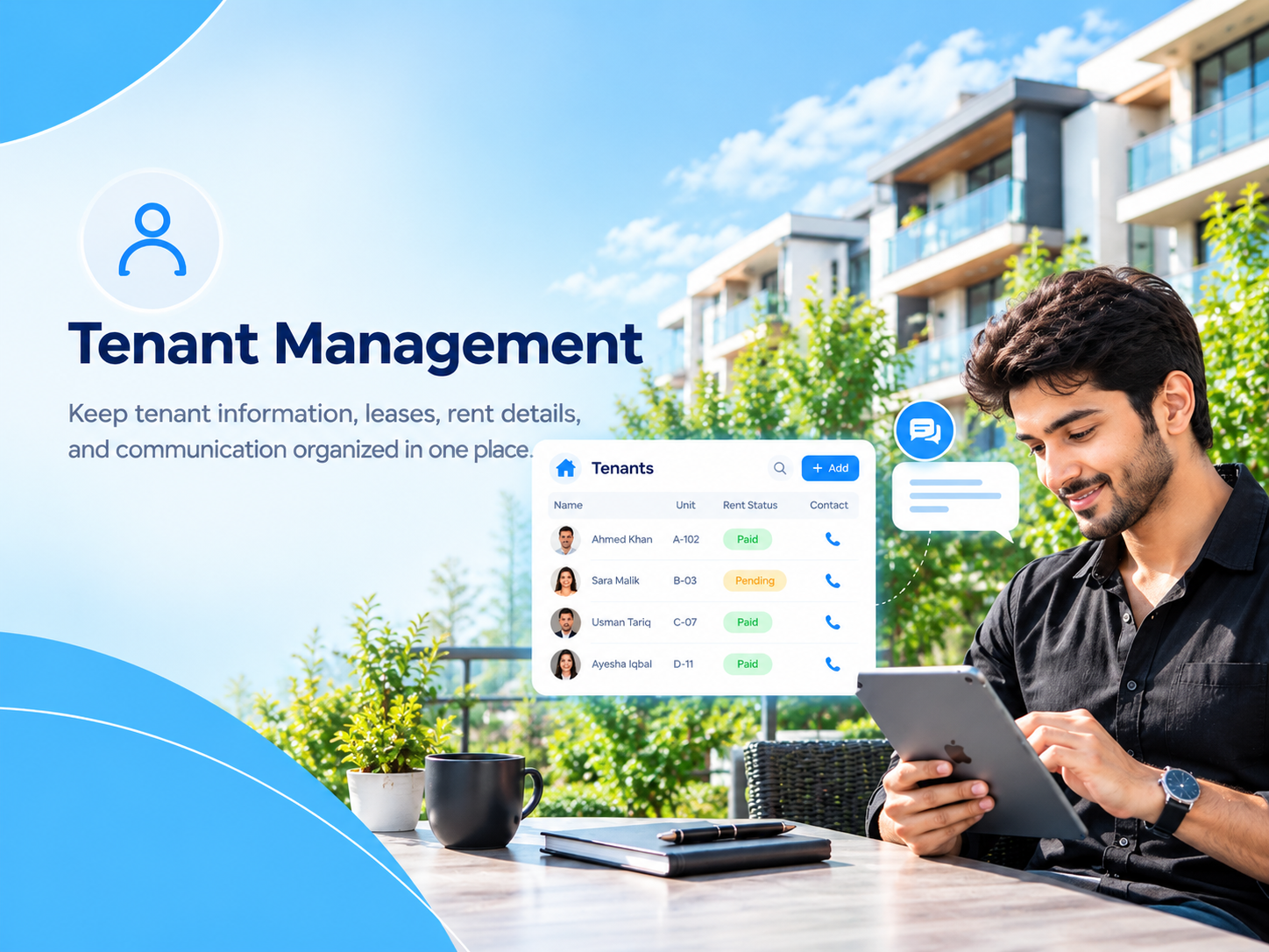 modern tenant management dashboard